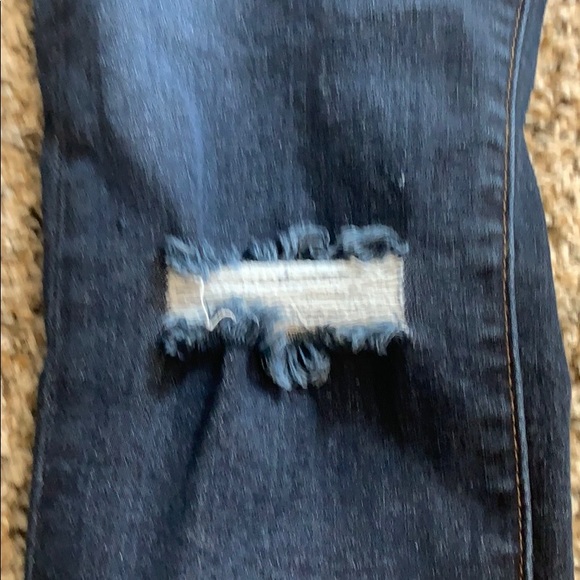 High Rise Destructed Dark Denim - Picture 5 of 5
